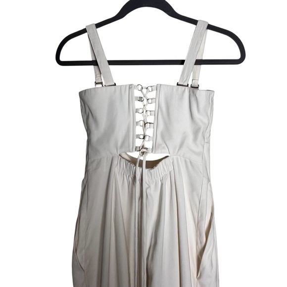 Sabina Musayev “Rosa” Jumpsuit in Off White – Cutout Bodice & Lace-Up Back XS✨ - Picture 6 of 15